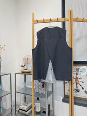 後併恤衫西裝背心/灰