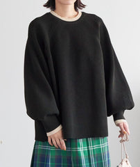 [11.11優惠]撞色燈籠䄂針織上衣/另外4色
