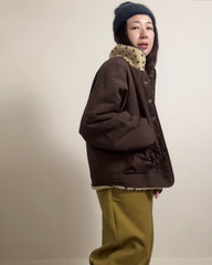 (預購)雙面點點外套/深啡+杏