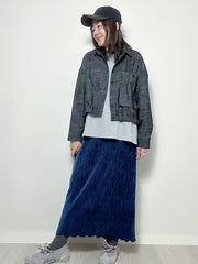 束腳牛仔薄外套/黑