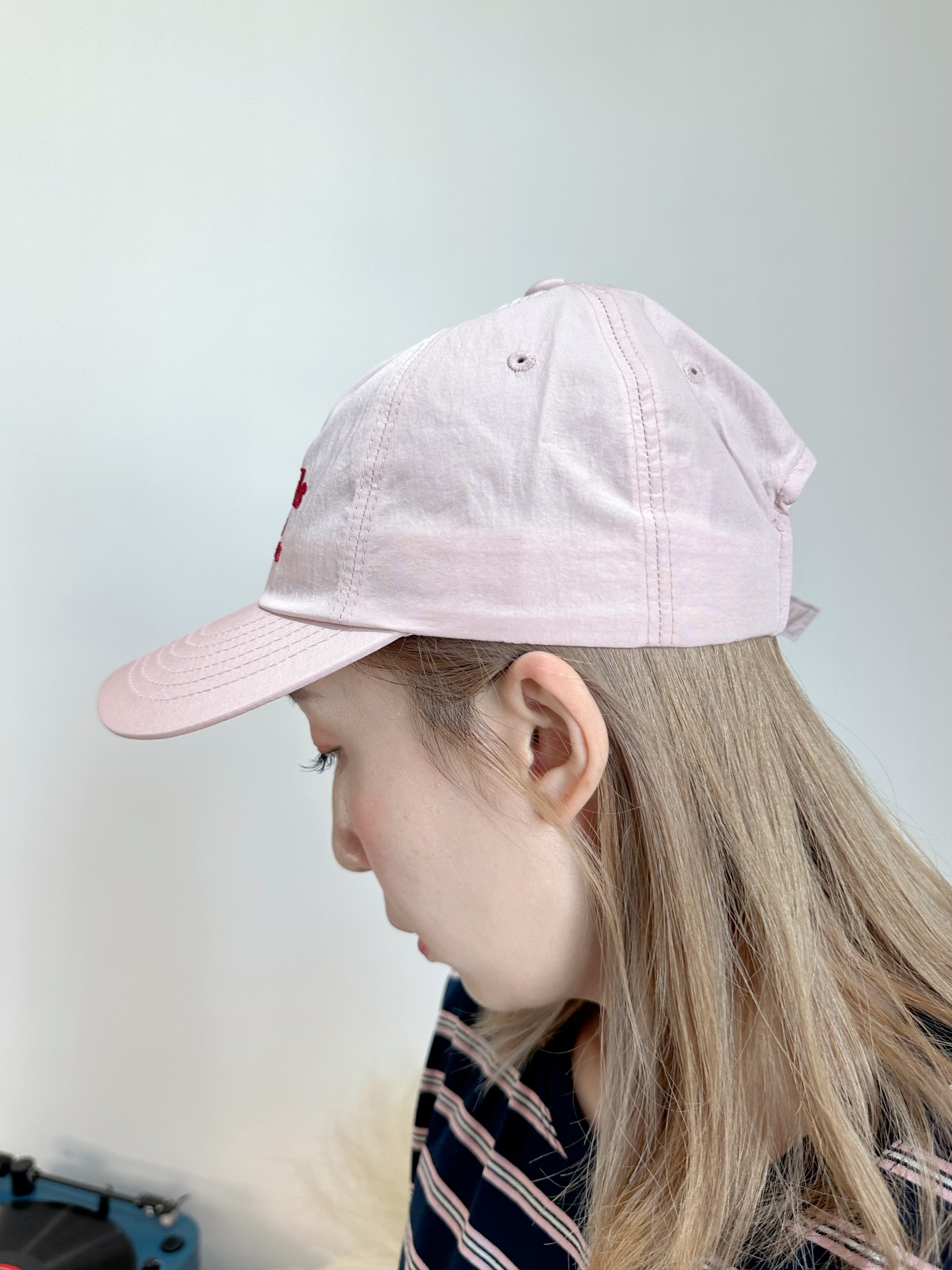 Basic繡字帽/粉紅