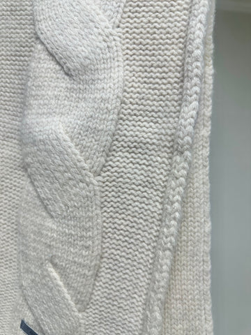 麻花冷頸巾/米杏