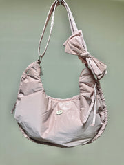 (預購)縮褶微令面手袋/淡粉紅