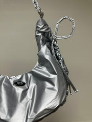 (預購)縮褶微令面手袋/銀