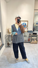 後併恤衫西裝背心/灰