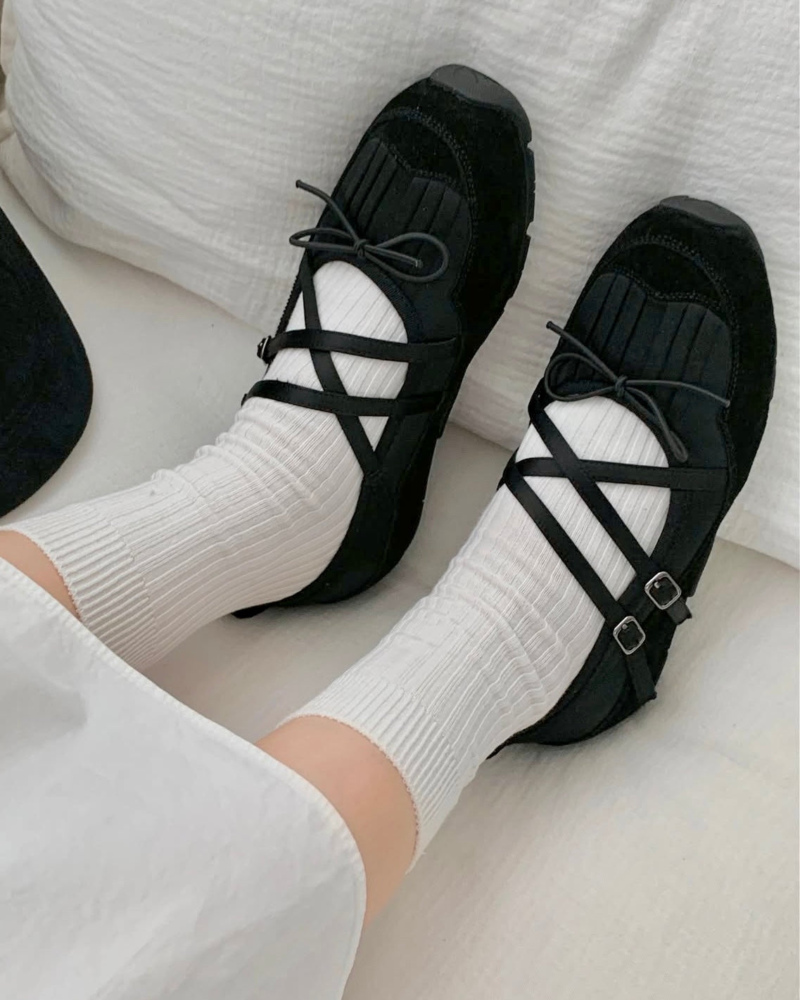 (預購)併布Sporty Mary Jane/黑