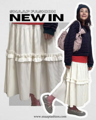 (預購)幼褶Ruffle邊散裙/白