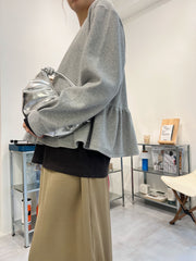 Ruffle衫腳T-shirt/灰