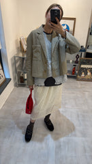 薄夾棉西裝褸/杏