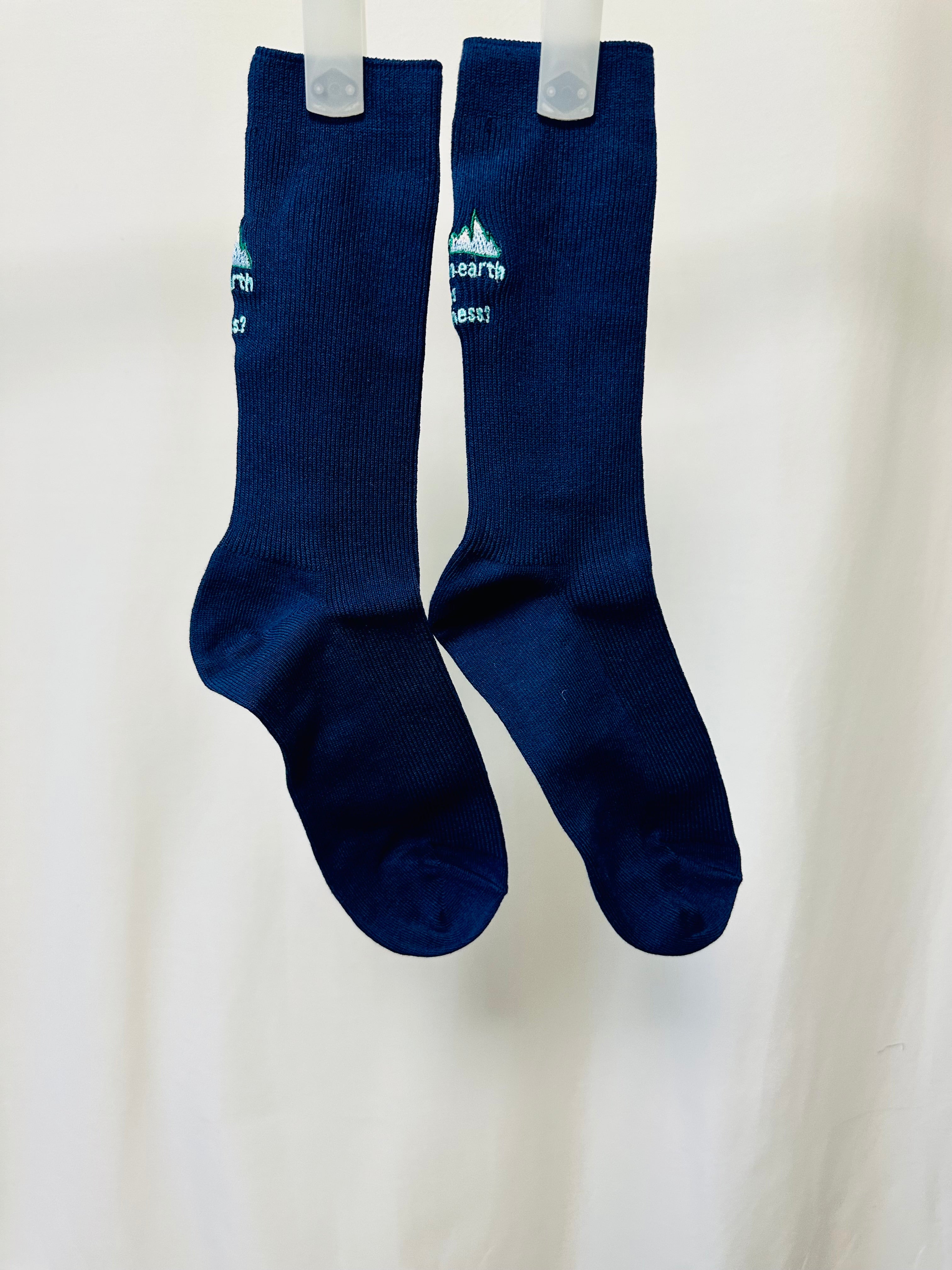 Happiness繡字襪/深藍