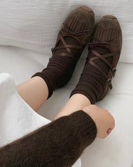 (預購)併布Sporty Mary Jane/啡