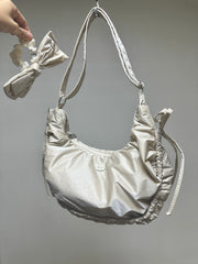 (預購)縮褶微令面手袋/米白