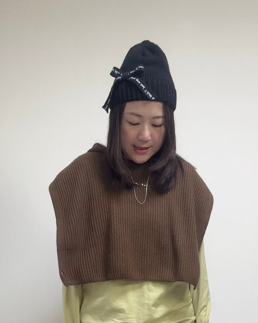 織帶蝴蝶冷帽/黑