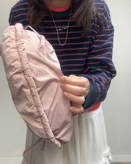 (預購)縮褶微令面手袋/淡粉紅