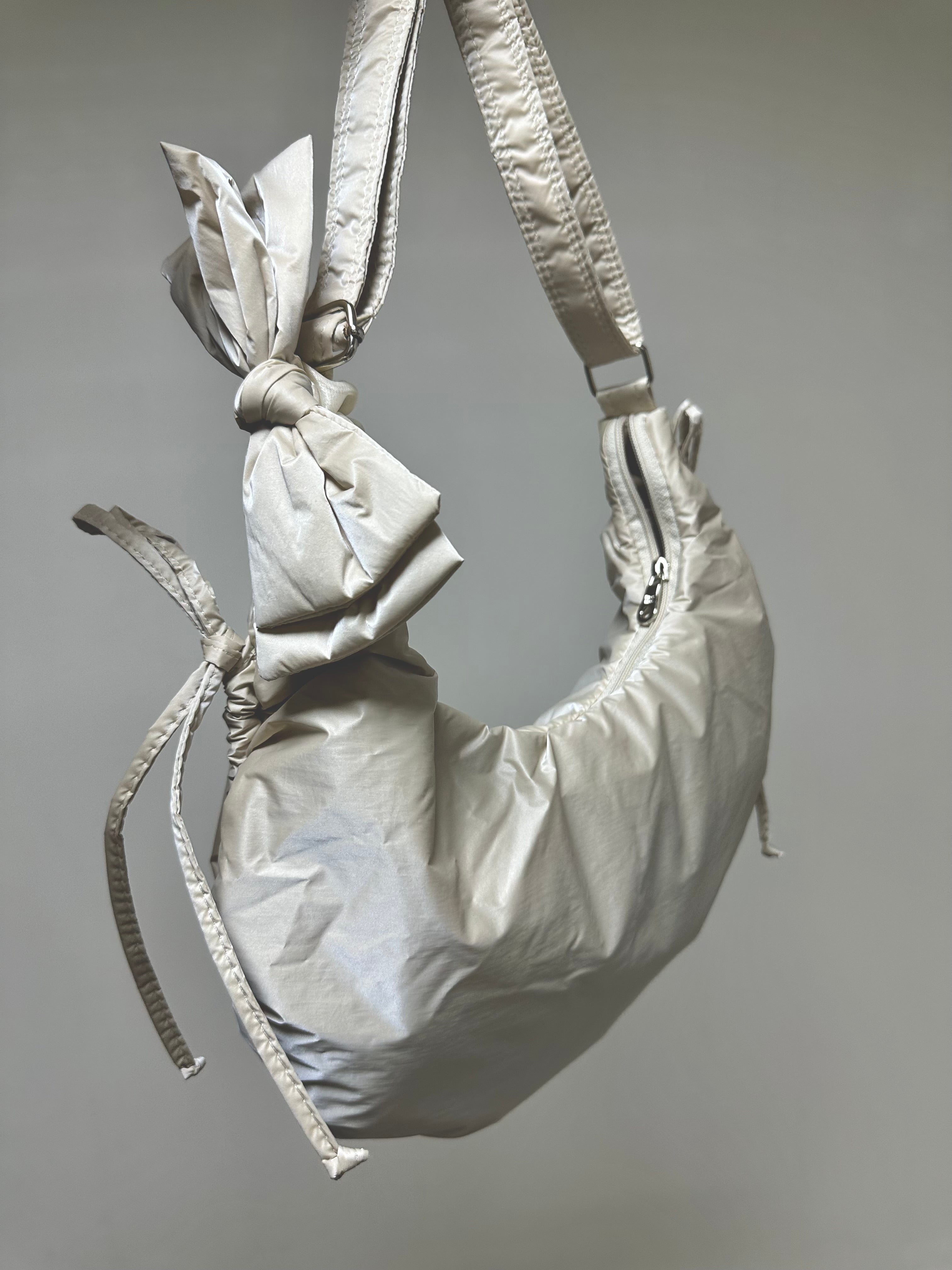 (預購)縮褶微令面手袋/米白