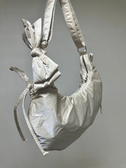 (預購)縮褶微令面手袋/米白