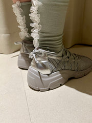 Organza ruffle襪/粉綠