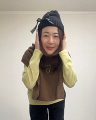 織帶蝴蝶冷帽/黑