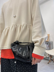 Ruffle衫腳T-shirt/米白