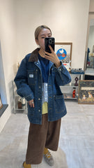 燈芯絨闊腳褲/啡