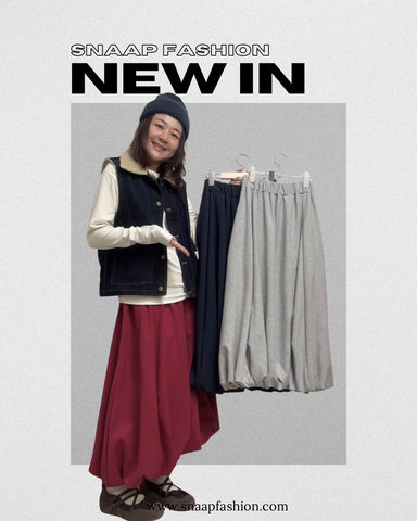 泡泡腳針織裙/暗紅