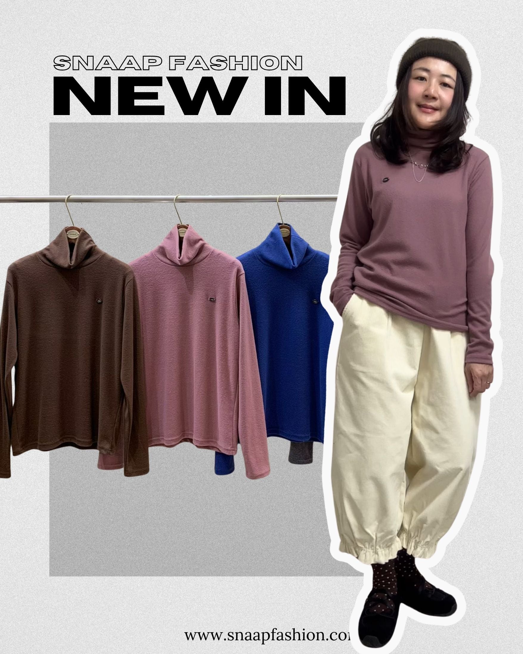 靚色企領T-shirt/霧粉紅