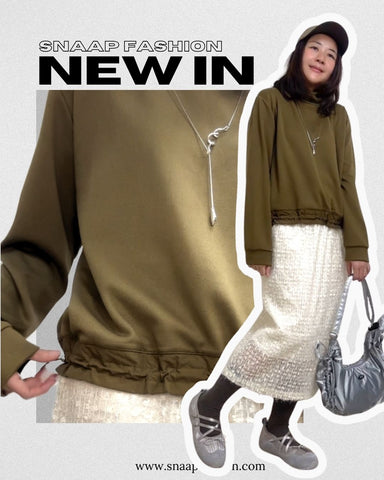 衫腳併布束腳T-shirt/橄欖