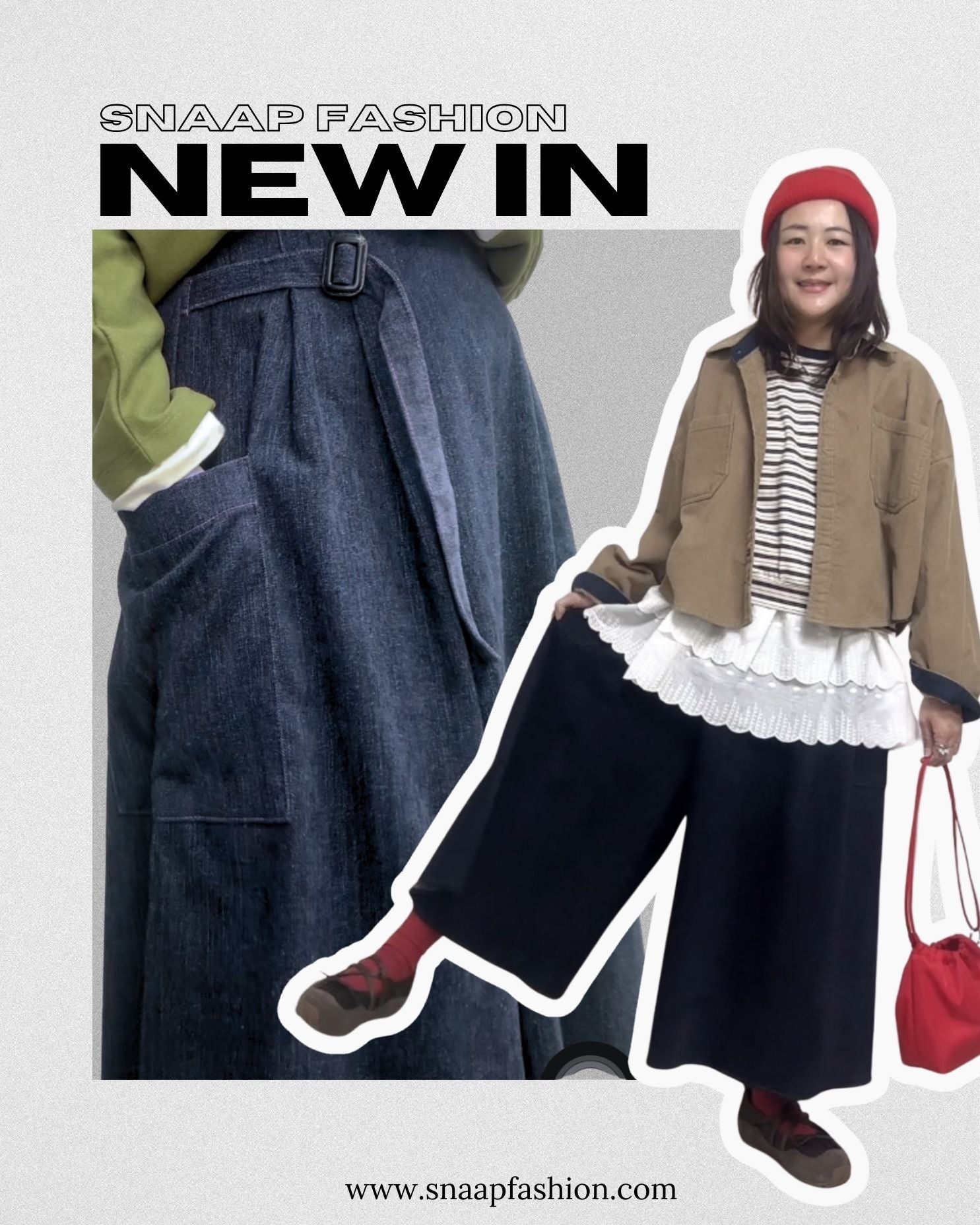 (停產)側袋闊腳裙褲/深藍