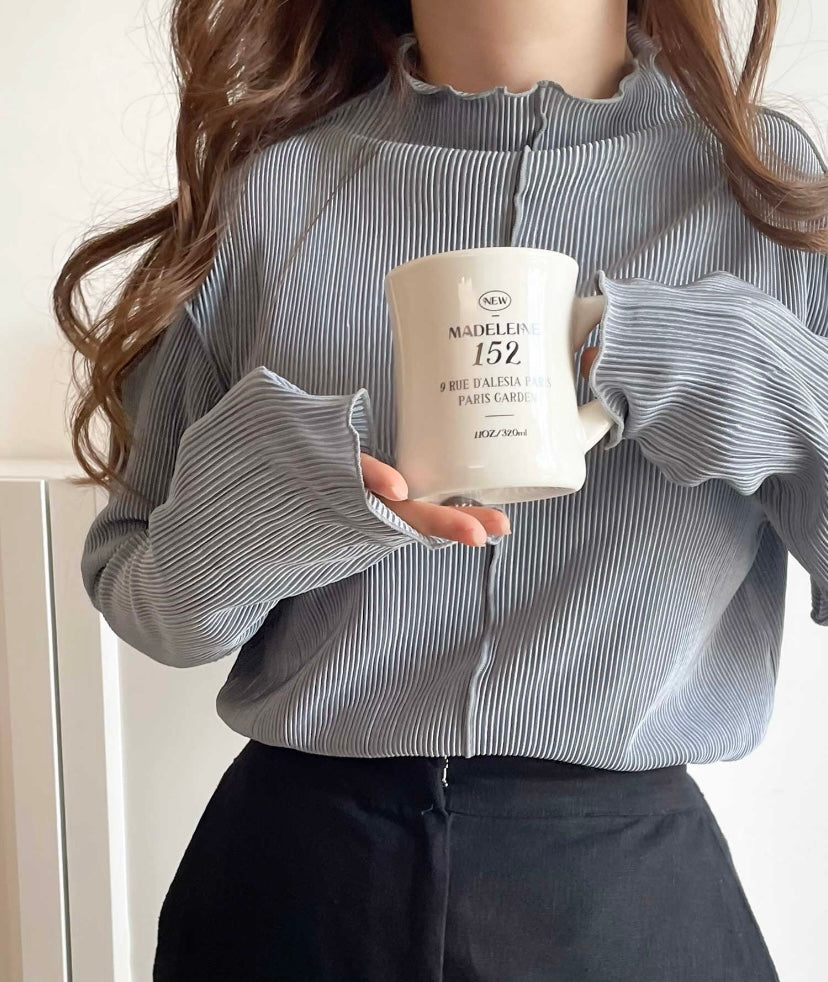 2way Mellow Pleat上衣 Grey Color