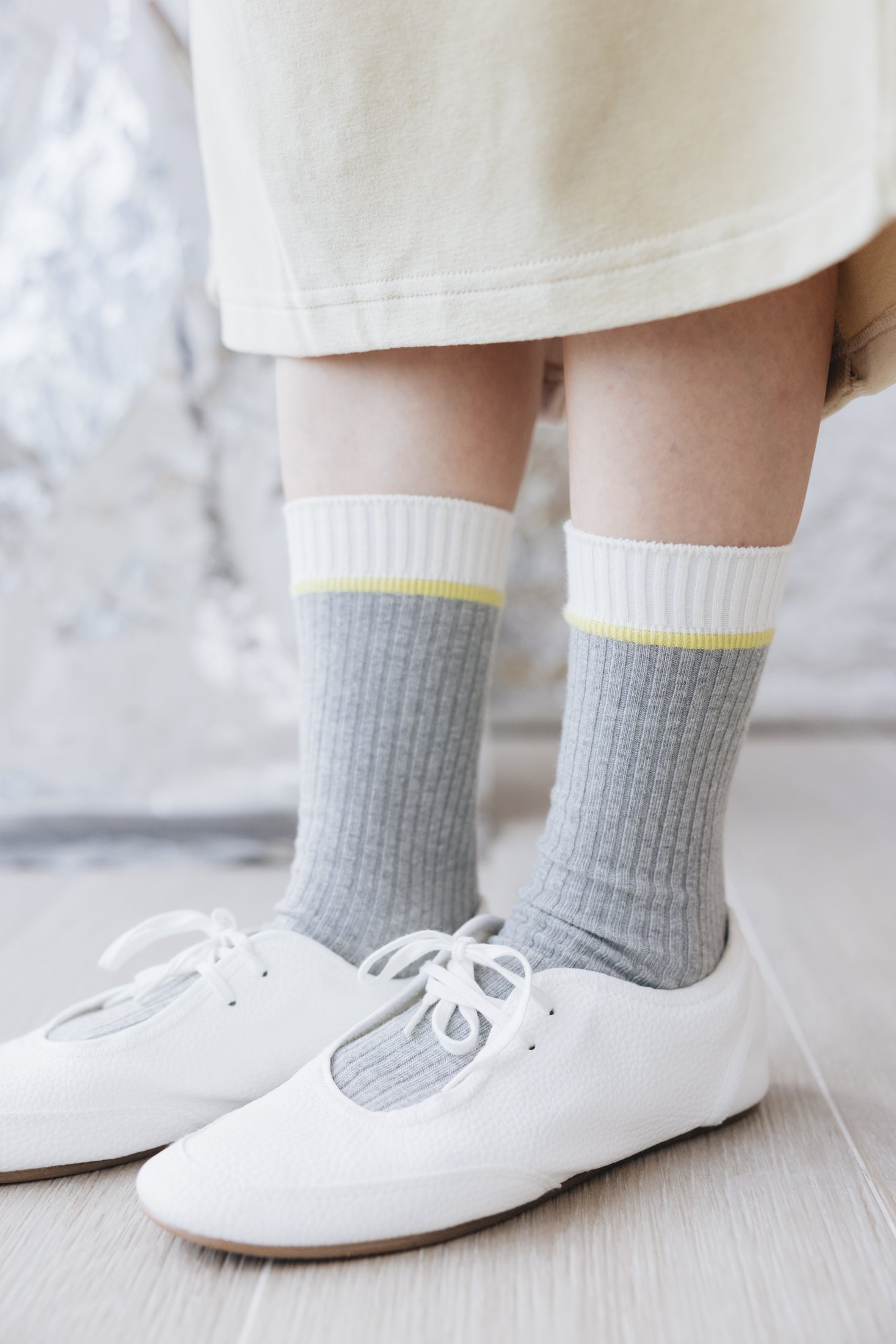 三色color block襪/灰