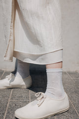 蝴蝶圖案閃閃薄襪/銀