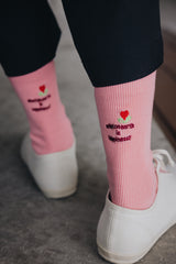 Happiness繡字襪/粉紅